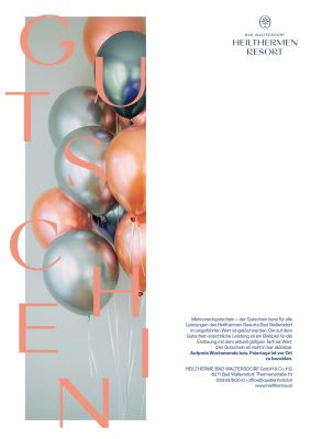 Gutschein mit Bild von Ballonen darauf