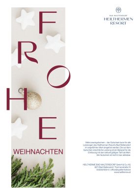 Gutschein mit Biild von Weihnachtskugeln